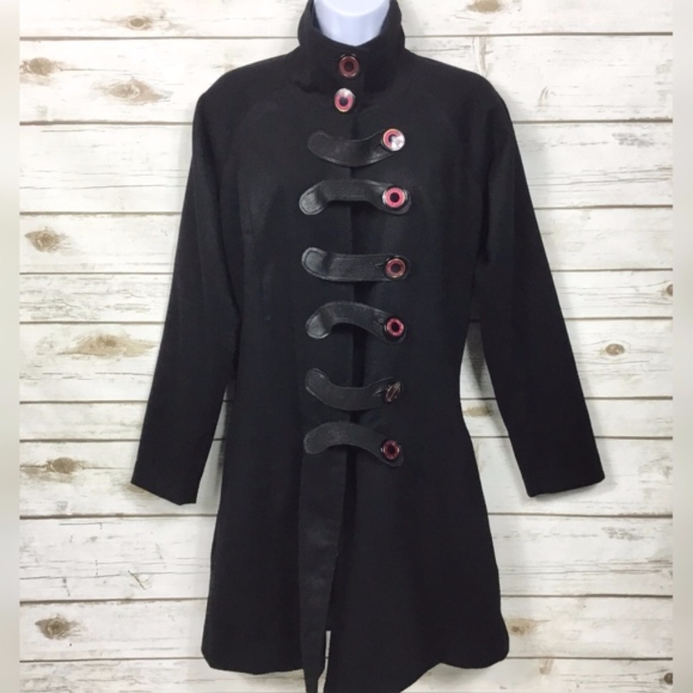 Black Cashmere Designer Coat Goth Steampunk Linden